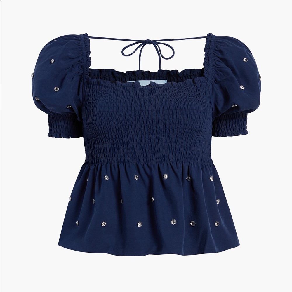 Hill House Home The Jewel Jammie Top in Navy | Sz Large | NWOT